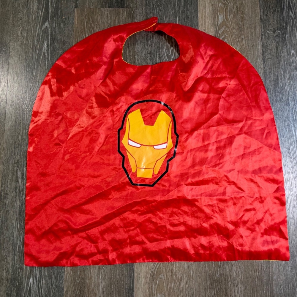 Marvel Iron Man Costume Cape Kids OS Red Yellow Superhero Avenger Mask Graphic